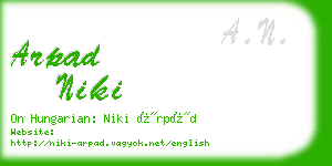 arpad niki business card